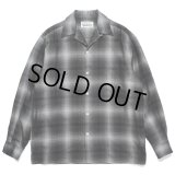 WACKO MARIA/OMBRE CHECK OPEN COLLAR SHIRT（GRAY）［オンブレチェックオープンカラーシャツ-23秋冬］