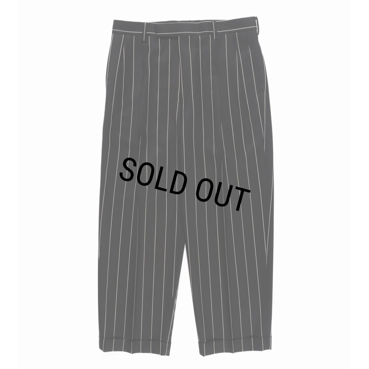画像2: WACKO MARIA/DORMEUIL / STRIPED DOUBLE PLEATED TROUSERS（BLACK）［ツータックスラックス-23秋冬］ (2)