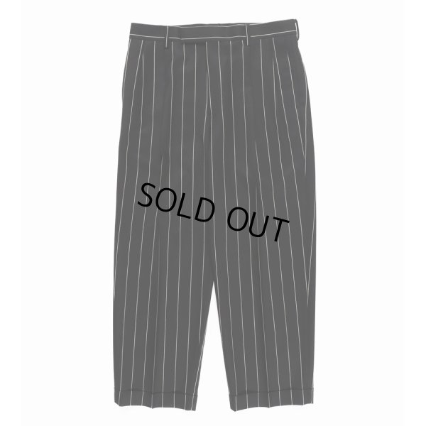画像2: WACKO MARIA/DORMEUIL / STRIPED DOUBLE PLEATED TROUSERS（BLACK）［ツータックスラックス-23秋冬］