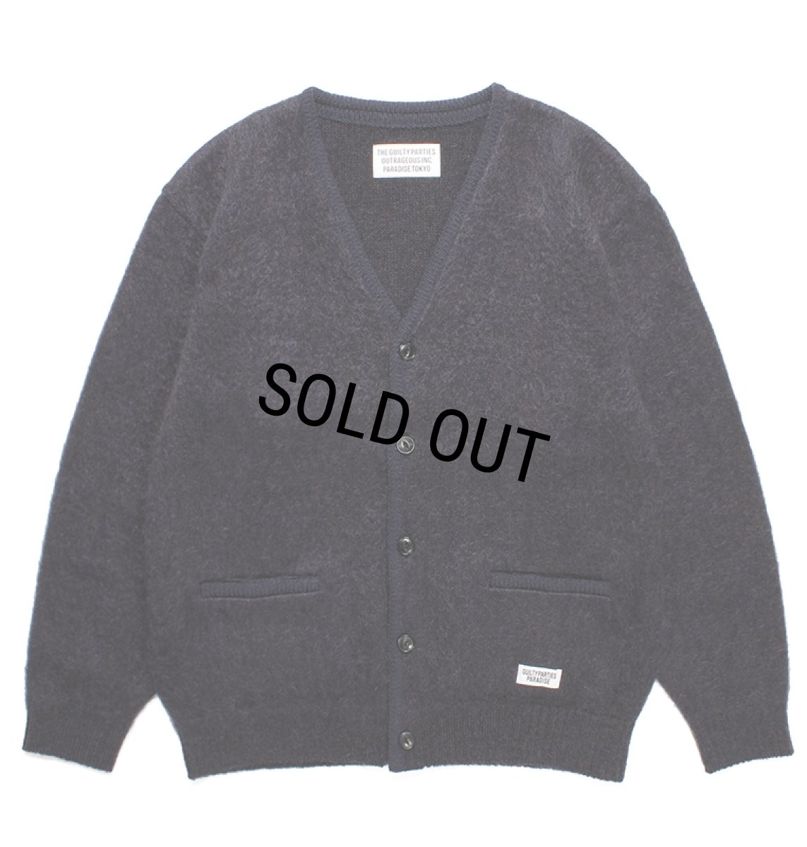 画像1: WACKO MARIA/MARBLE MOHAIR KNIT CARDIGAN（PURPLE）［マーブルモヘアカーディガン-23秋冬］ (1)