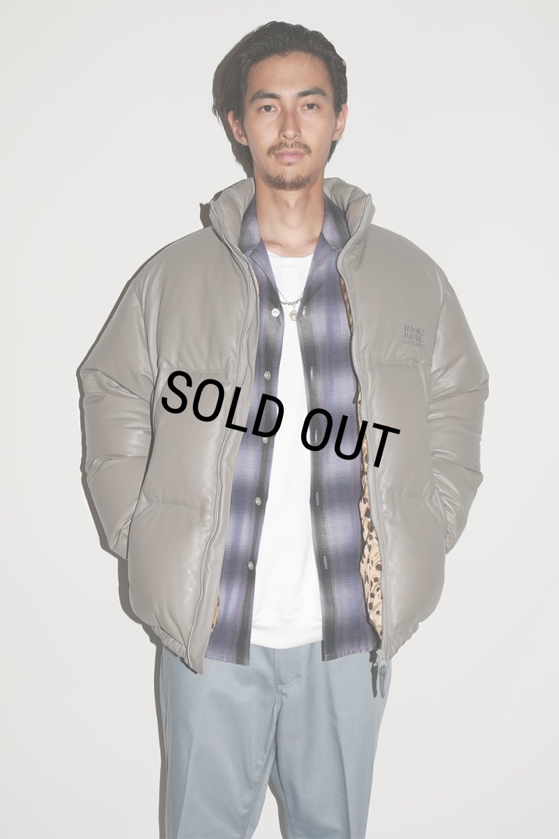 画像2: WACKO MARIA/OMBRE CHECK OPEN COLLAR SHIRT（PURPLE）［オンブレチェックオープンカラーシャツ-23秋冬］ (2)