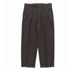画像2: WACKO MARIA/DORMEUIL / STRIPED DOUBLE PLEATED TROUSERS（CHARCOAL）［ツータックスラックス-23秋冬］ (2)