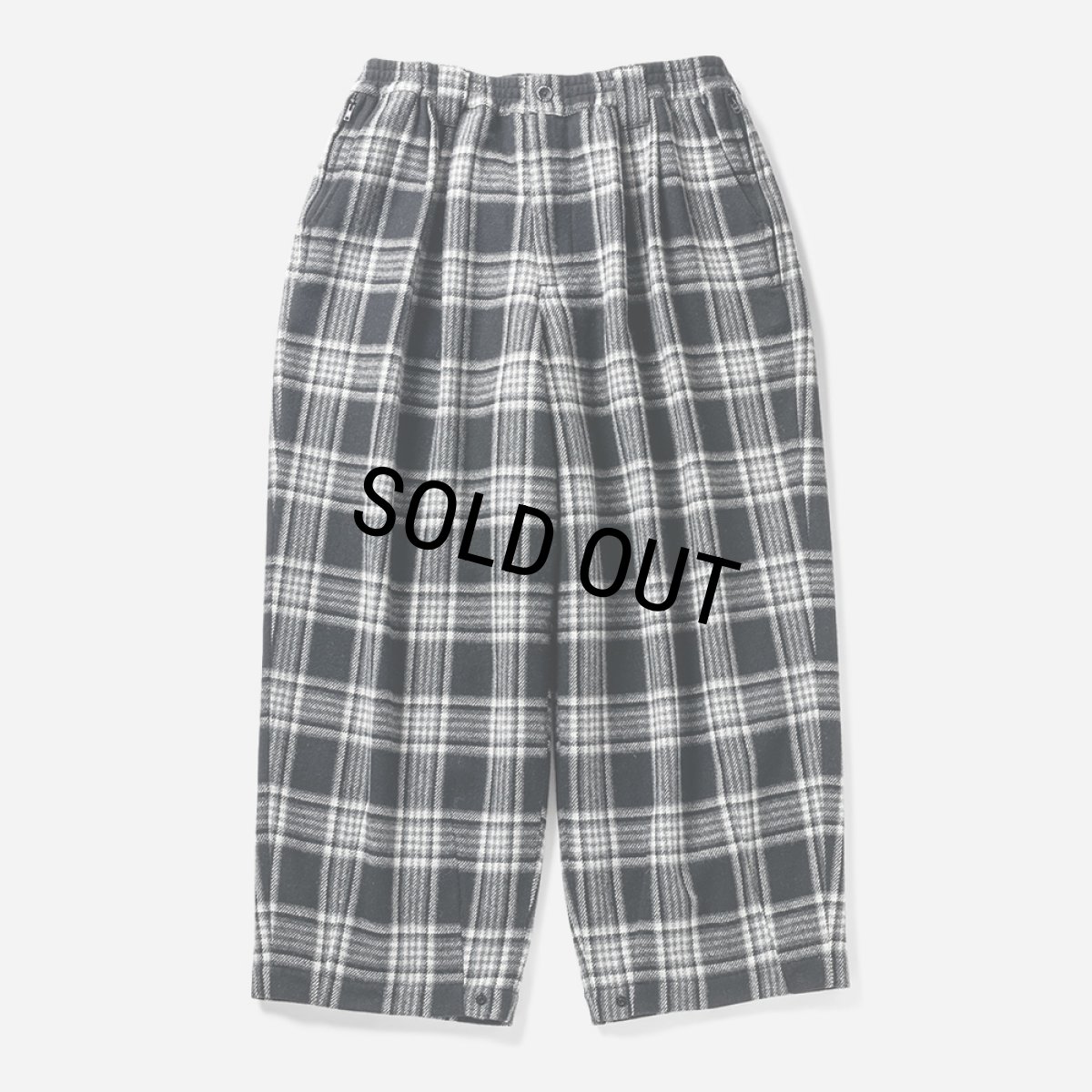 画像1: TIGHTBOOTH/PLAID FLANNEL BAGGY SLACKS（Black） 【30%OFF】［チェックフランネルバギースラックス-23秋冬］ (1)