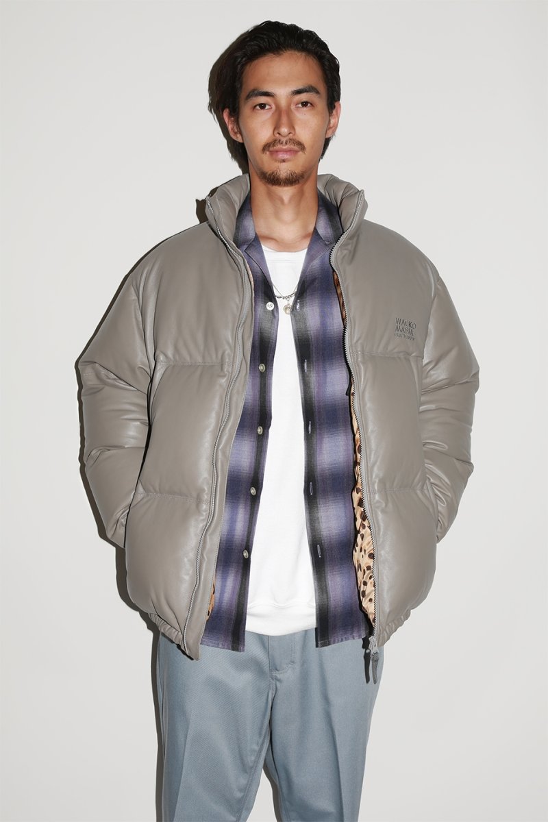 画像2: WACKO MARIA/OMBRE CHECK OPEN COLLAR SHIRT（PURPLE）［オンブレチェックオープンカラーシャツ-23秋冬］