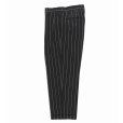 画像1: WACKO MARIA/DORMEUIL / STRIPED DOUBLE PLEATED TROUSERS（BLACK）［ツータックスラックス-23秋冬］ (1)