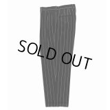 WACKO MARIA/DORMEUIL / STRIPED DOUBLE PLEATED TROUSERS（BLACK）［ツータックスラックス-23秋冬］