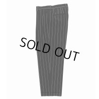 WACKO MARIA/DORMEUIL / STRIPED DOUBLE PLEATED TROUSERS（BLACK）［ツータックスラックス-23秋冬］