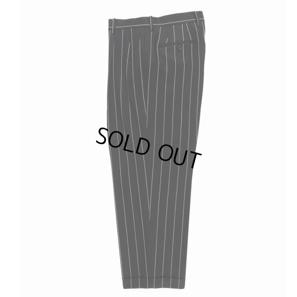 画像1: WACKO MARIA/DORMEUIL / STRIPED DOUBLE PLEATED TROUSERS（BLACK）［ツータックスラックス-23秋冬］