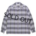 WACKO MARIA/OMBRE CHECK OPEN COLLAR SHIRT（PURPLE）［オンブレチェックオープンカラーシャツ-23秋冬］