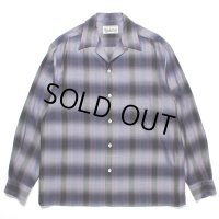 WACKO MARIA/OMBRE CHECK OPEN COLLAR SHIRT（PURPLE）［オンブレチェックオープンカラーシャツ-23秋冬］