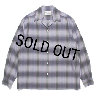 WACKO MARIA/OMBRE CHECK OPEN COLLAR SHIRT（PURPLE）［オンブレ