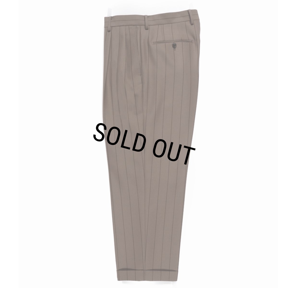 画像1: WACKO MARIA/DORMEUIL / STRIPED DOUBLE PLEATED TROUSERS（GRAY）［ツータックスラックス-23秋冬］ (1)