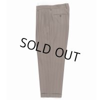 WACKO MARIA/DORMEUIL / STRIPED DOUBLE PLEATED TROUSERS（GRAY）［ツータックスラックス-23秋冬］