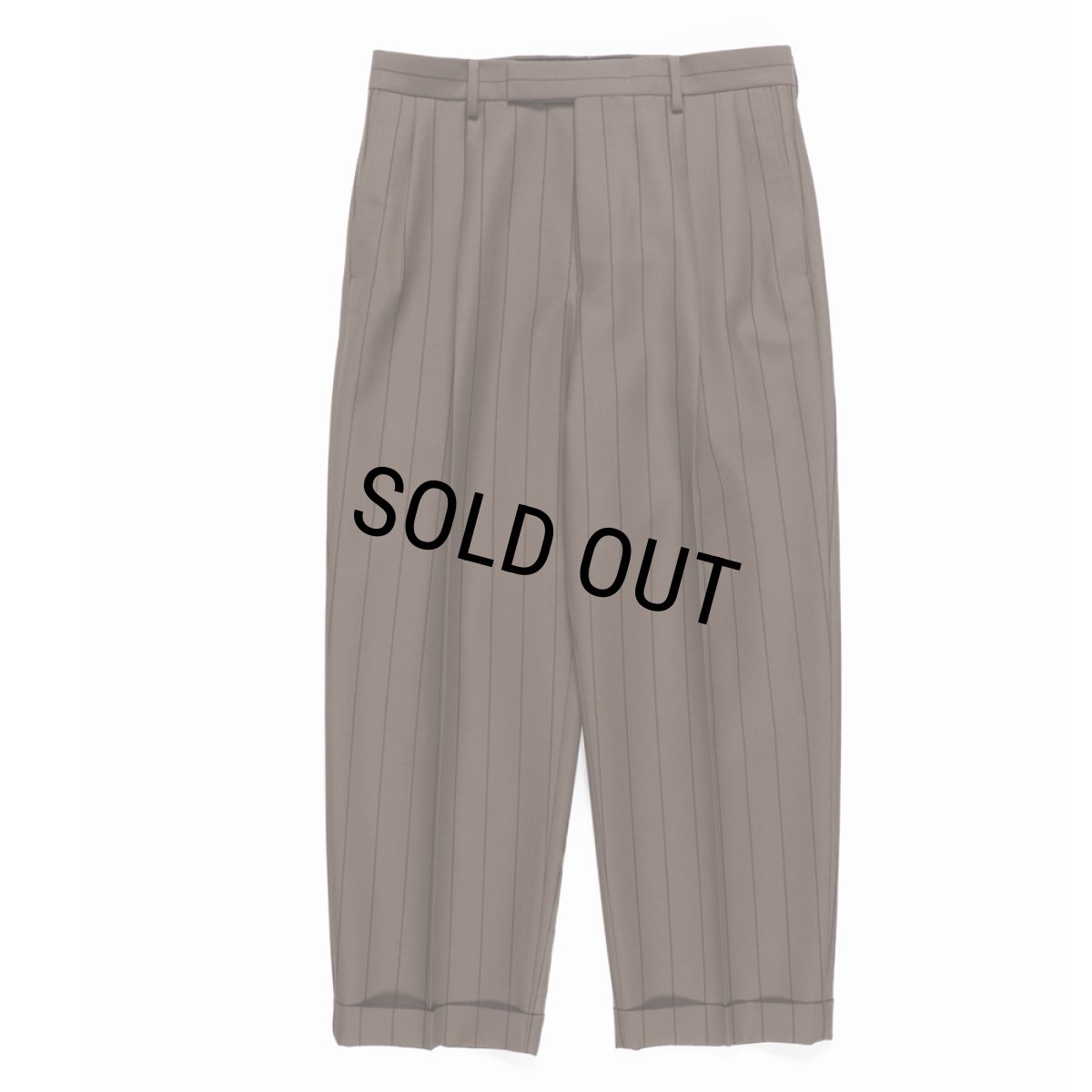 画像2: WACKO MARIA/DORMEUIL / STRIPED DOUBLE PLEATED TROUSERS（GRAY）［ツータックスラックス-23秋冬］ (2)