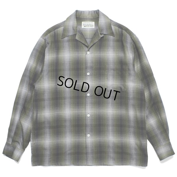 画像1: WACKO MARIA/OMBRE CHECK OPEN COLLAR SHIRT（YELLOW）［オンブレチェックオープンカラーシャツ-23秋冬］