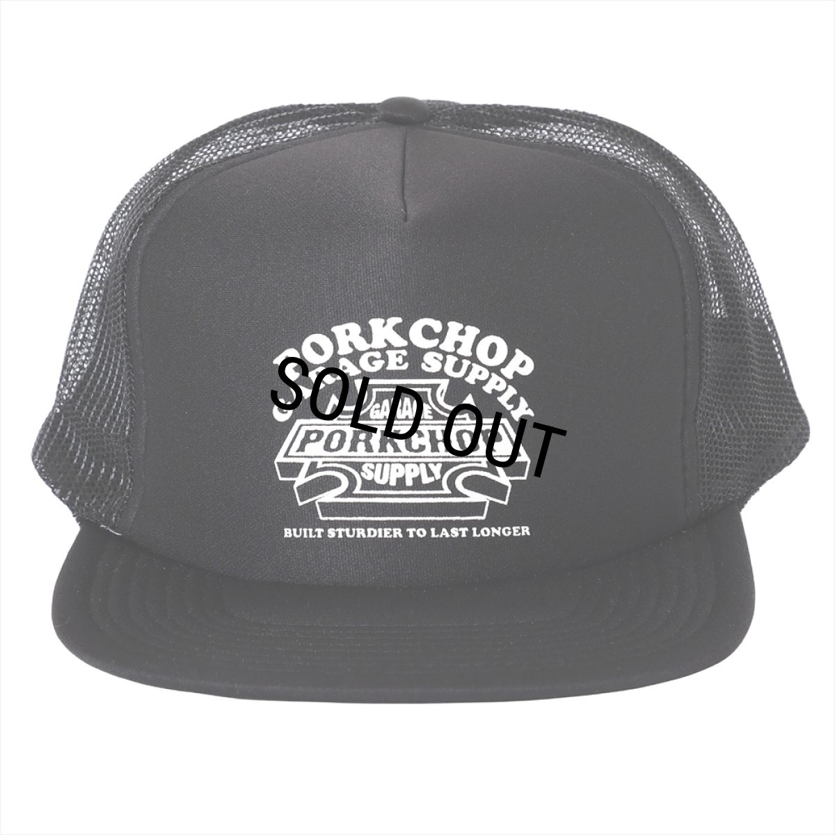 画像1: PORKCHOP/3D B&S MESH CAP（BLACK）［メッシュキャップ-23秋冬］ (1)