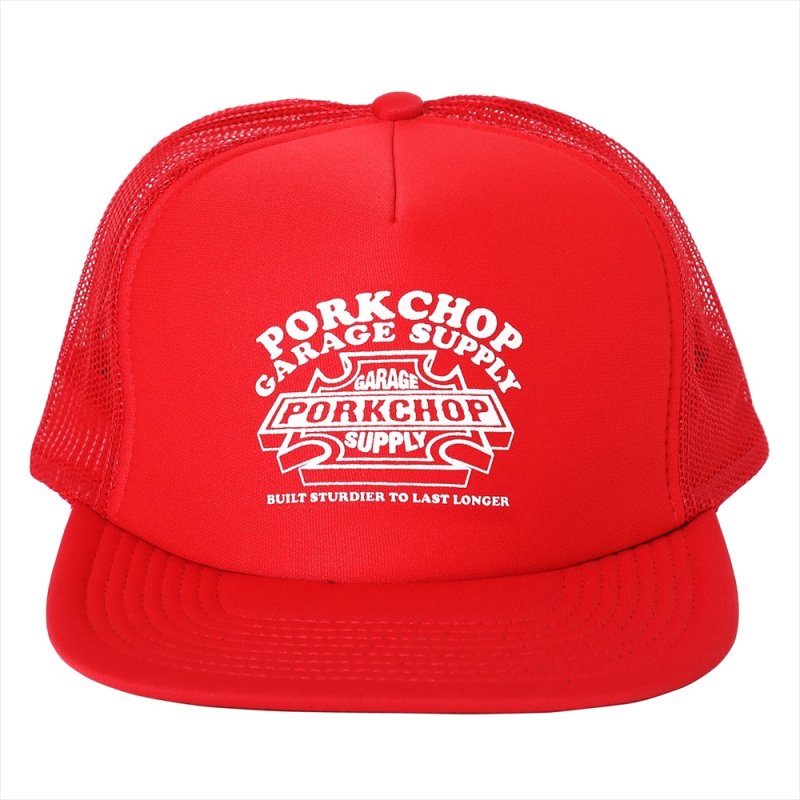 画像1: PORKCHOP/3D B&S MESH CAP（RED）［メッシュキャップ-23秋冬］