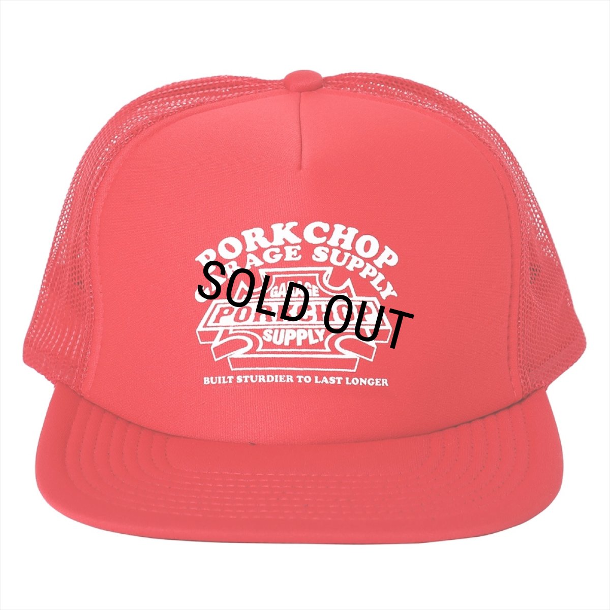 画像1: PORKCHOP/3D B&S MESH CAP（RED）［メッシュキャップ-23秋冬］ (1)