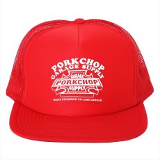 画像1: PORKCHOP/3D B&S MESH CAP（RED）［メッシュキャップ-23秋冬］ (1)