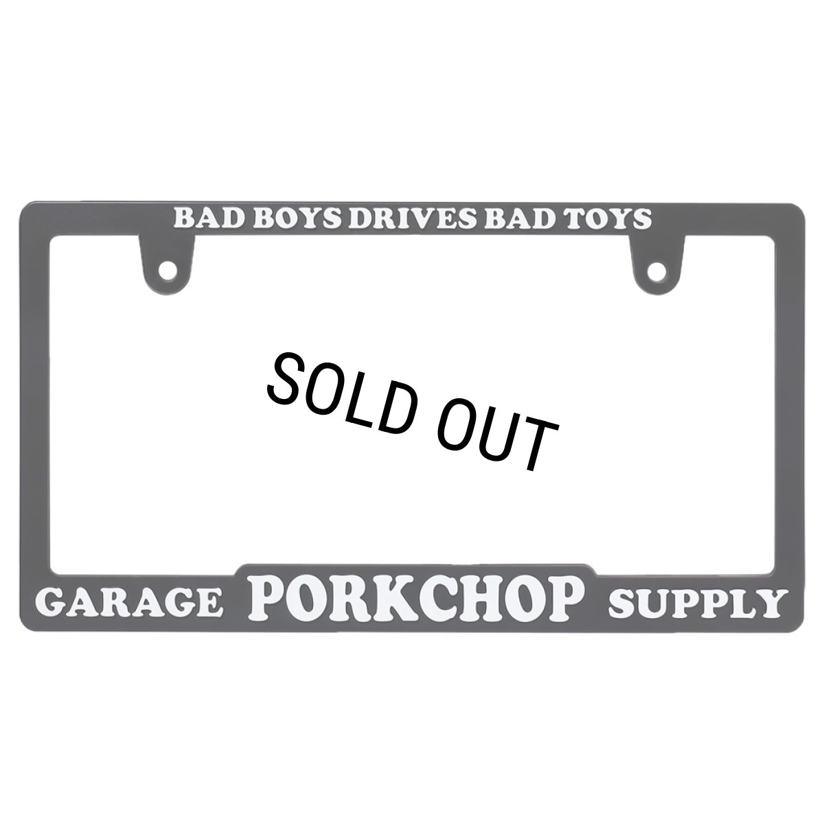 画像1: PORKCHOP/RAISED LICENSE FRAME（BLACK/WHITE）［ライセンスフレーム-23秋冬］ (1)