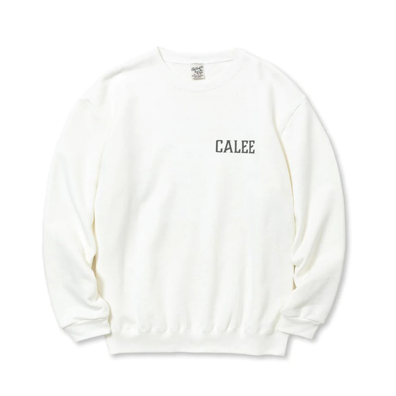 画像1: CALEE/SYNDICATE RETRO GIRL CREW NECK SW（WHITE）［クルーネックスウェット-23秋冬］