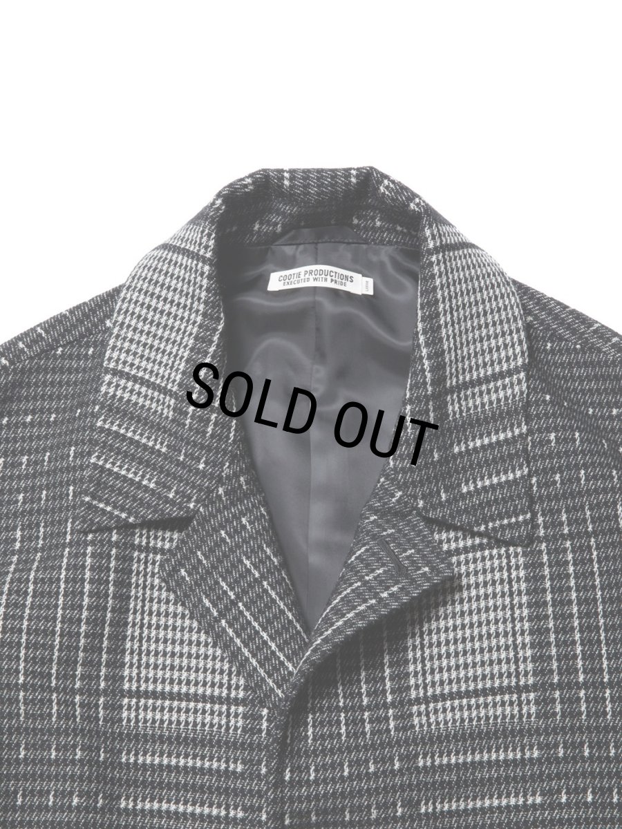 画像3: COOTIE PRODUCTIONS/Jacquard Check Wool Short Chester Coat（Black）［ジャガードチェックショートチェスターコート-23秋冬］ (3)