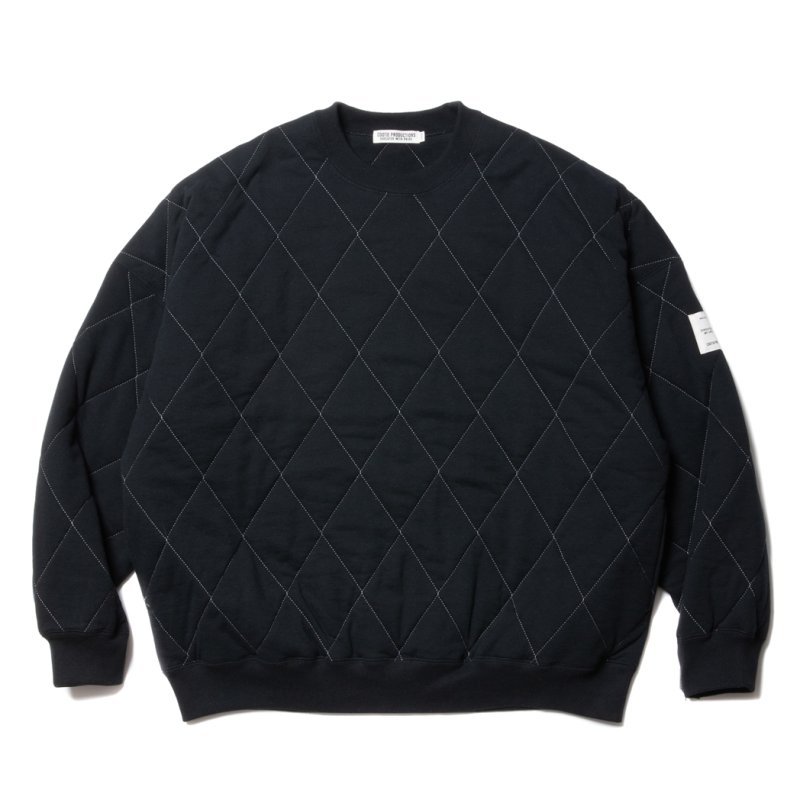 画像1: COOTIE PRODUCTIONS/Quilting Sweat Crew（Black/White）［キルティングスウェットクルー-23秋冬］