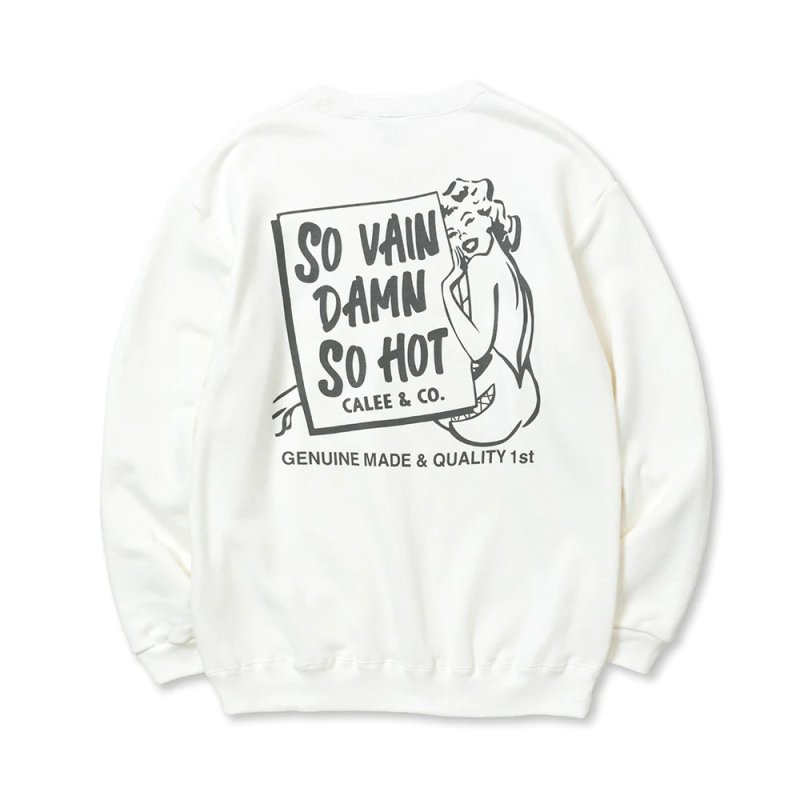 画像2: CALEE/SYNDICATE RETRO GIRL CREW NECK SW（WHITE）［クルーネックスウェット-23秋冬］
