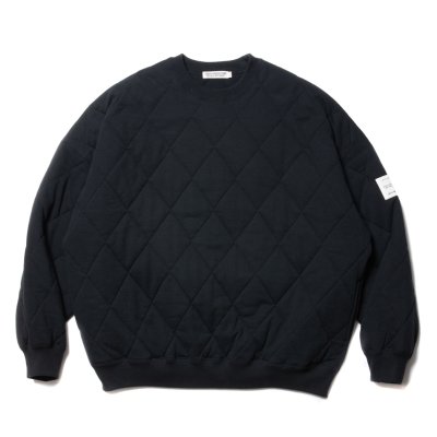 画像1: COOTIE PRODUCTIONS/Quilting Sweat Crew（Black/Black）［キルティングスウェットクルー-23秋冬］