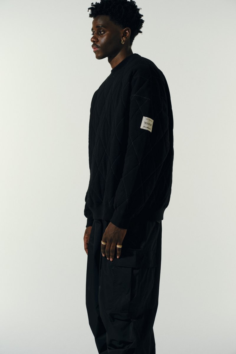 画像3: COOTIE PRODUCTIONS/Quilting Sweat Crew（Black/White）［キルティングスウェットクルー-23秋冬］