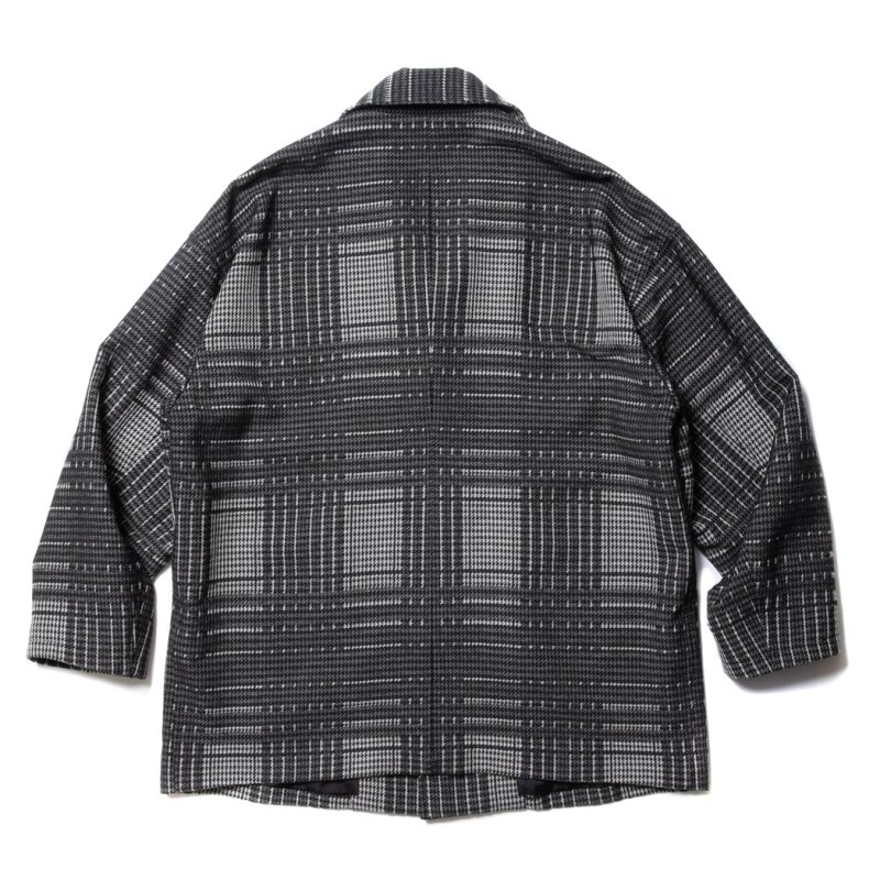 画像2: COOTIE PRODUCTIONS/Jacquard Check Wool Short Chester Coat（Black）［ジャガードチェックショートチェスターコート-23秋冬］