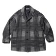 画像1: COOTIE PRODUCTIONS/Jacquard Check Wool Short Chester Coat（Black）［ジャガードチェックショートチェスターコート-23秋冬］ (1)