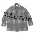 COOTIE PRODUCTIONS/Jacquard Check Wool Short Chester Coat（Black）［ジャガードチェックショートチェスターコート-23秋冬］