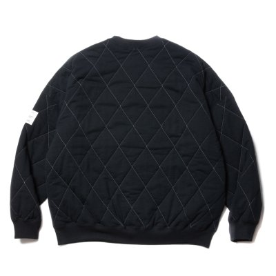 画像2: COOTIE PRODUCTIONS/Quilting Sweat Crew（Black/White）［キルティングスウェットクルー-23秋冬］