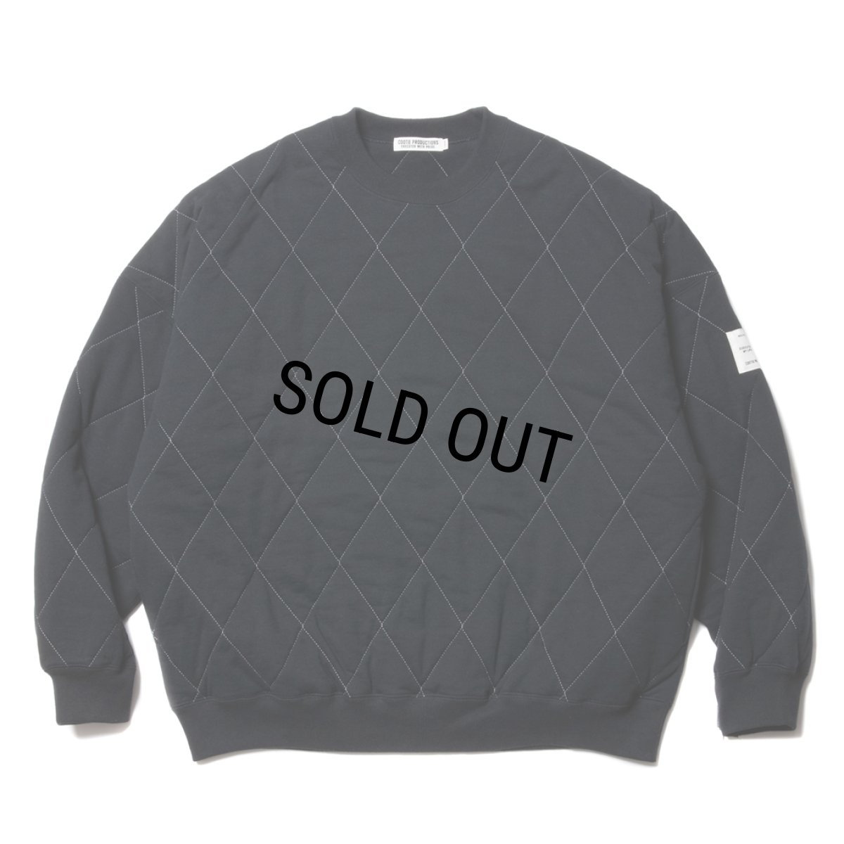 画像1: COOTIE PRODUCTIONS/Quilting Sweat Crew（Black/White）［キルティングスウェットクルー-23秋冬］ (1)