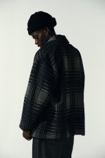 画像7: COOTIE PRODUCTIONS/Jacquard Check Wool Short Chester Coat（Black）［ジャガードチェックショートチェスターコート-23秋冬］ (7)