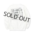 CALEE/SYNDICATE RETRO GIRL CREW NECK SW（WHITE）［クルーネックスウェット-23秋冬］