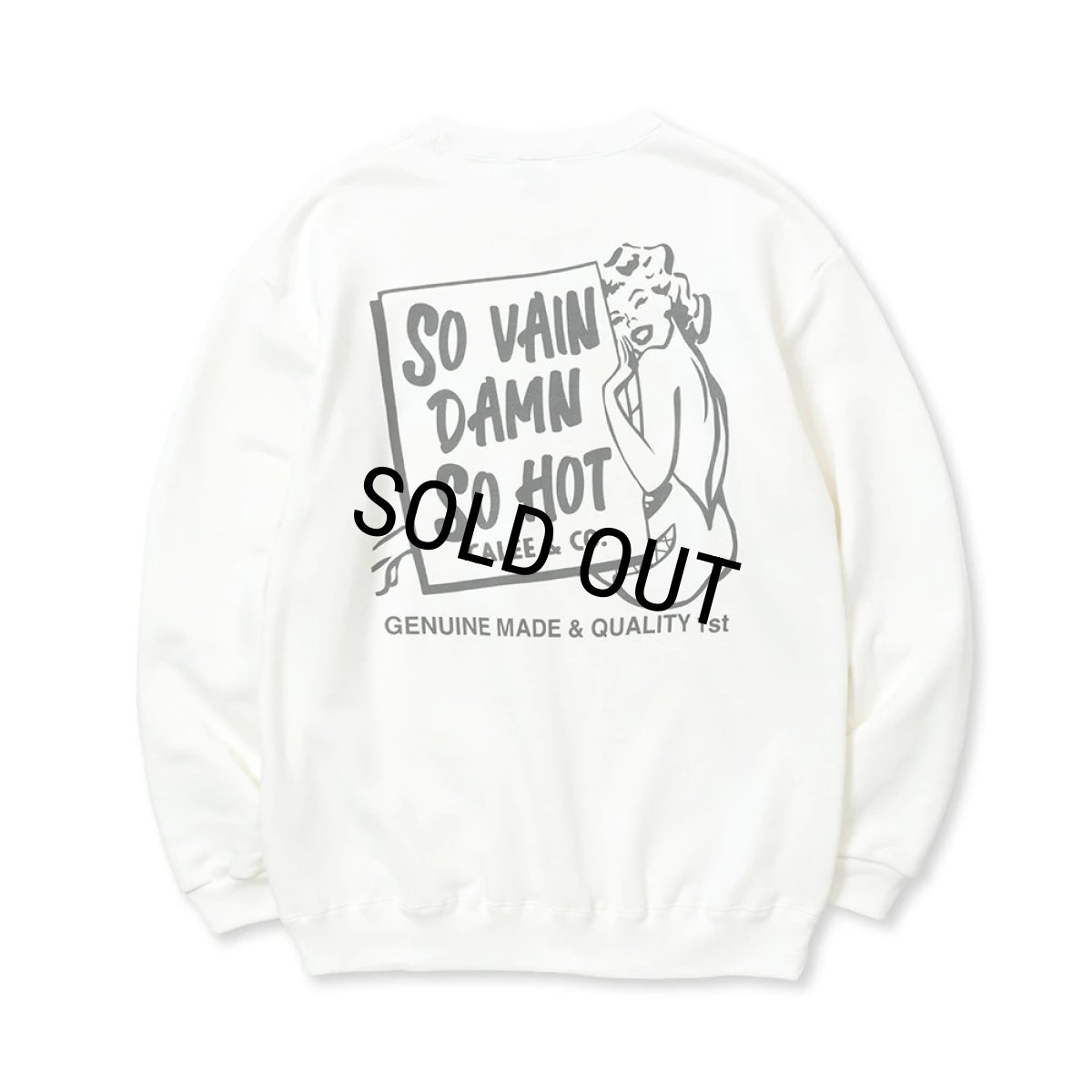 画像1: CALEE/SYNDICATE RETRO GIRL CREW NECK SW（WHITE）［クルーネックスウェット-23秋冬］ (1)