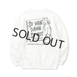 CALEE/SYNDICATE RETRO GIRL CREW NECK SW（WHITE）［クルーネックスウェット-23秋冬］