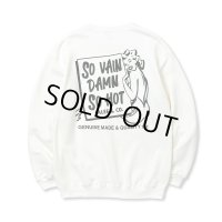CALEE/SYNDICATE RETRO GIRL CREW NECK SW（WHITE）［クルーネックスウェット-23秋冬］