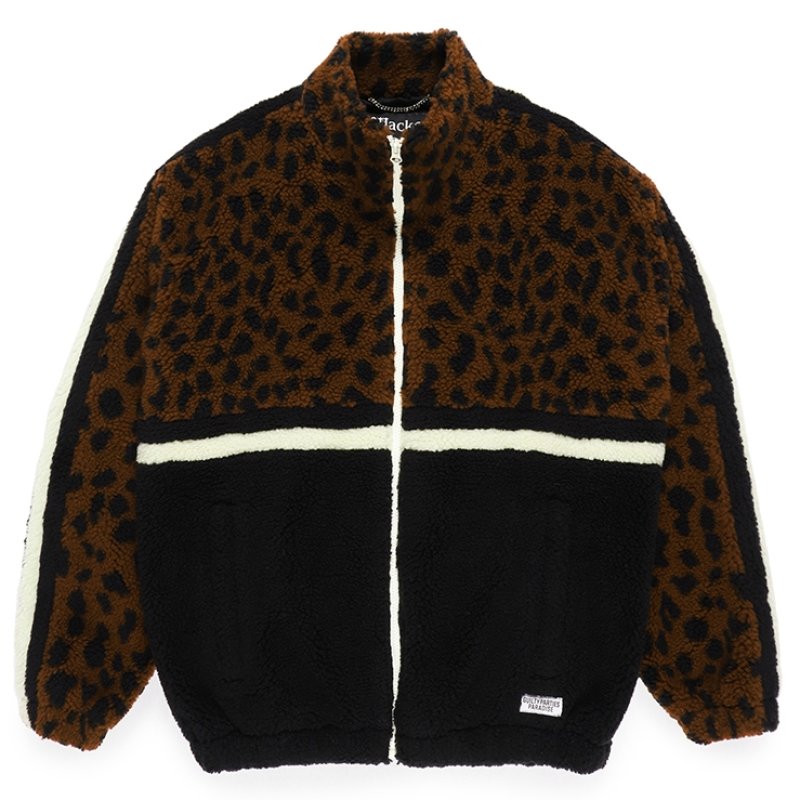 画像1: WACKO MARIA/LEOPARD BOA TRACK JACKET（BROWN）［レオパードボアトラックJKT-23秋冬］