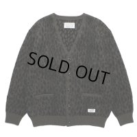 WACKO MARIA/LEOPARD HEAVY MOHAIR KNIT JACQUARD CARDIGAN（KHAKI）［レオパードヘビーモヘアカーディガン-23秋冬］