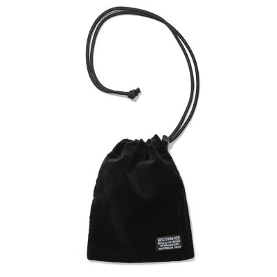 画像1: WACKO MARIA/VELVET SHOULDER PORCH（BLACK）［ショルダーポーチ-23秋冬］