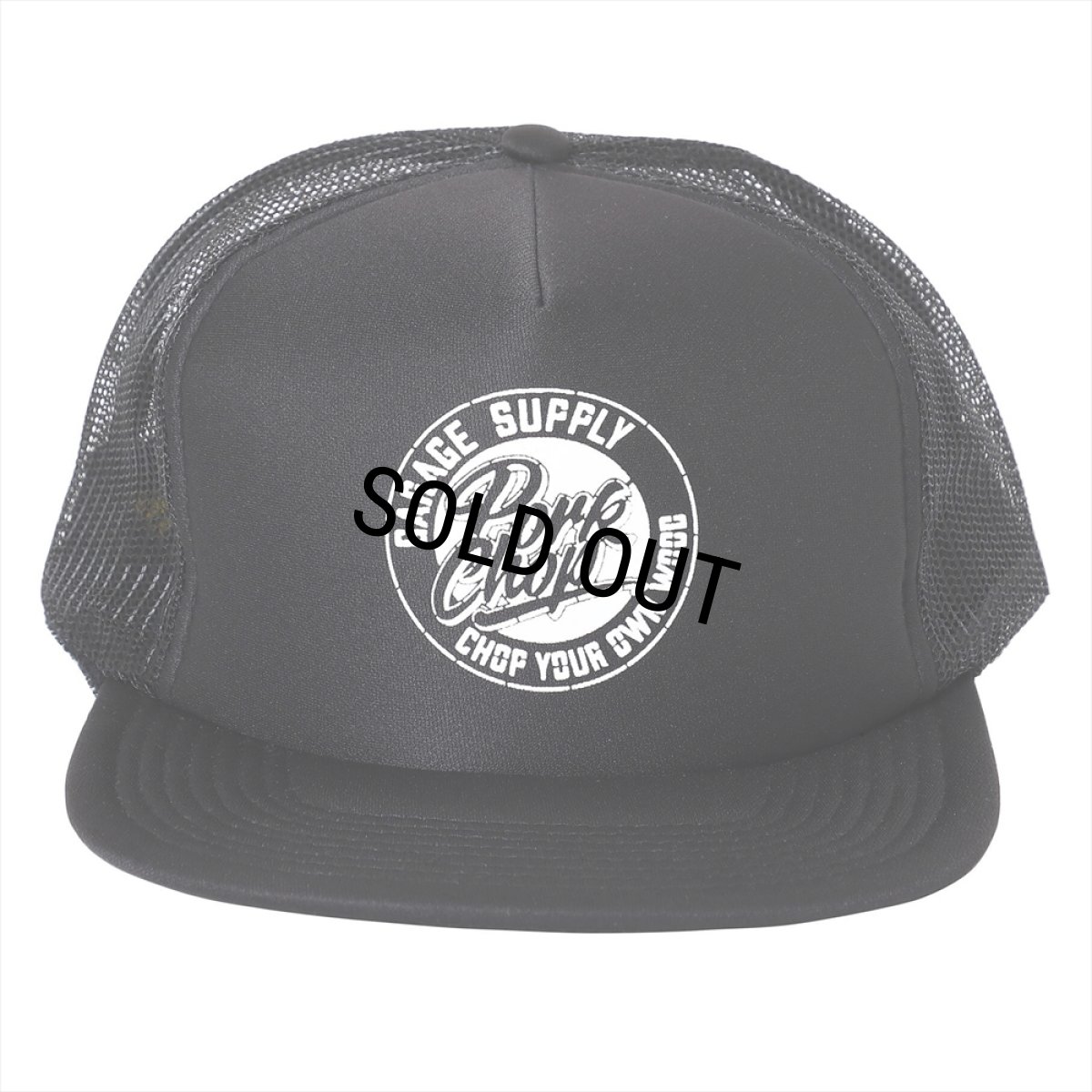 画像1: PORKCHOP/STENCIL CS MESH CAP（BLACK）［メッシュキャップ-23秋冬］ (1)