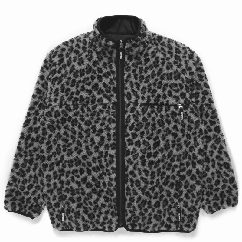 画像1: WACKO MARIA/REVERSIBLE LEOPARD BOA FLEECE JACKET（GRAY）［リバーシブルレオパードボアフリースJKT-23秋冬］