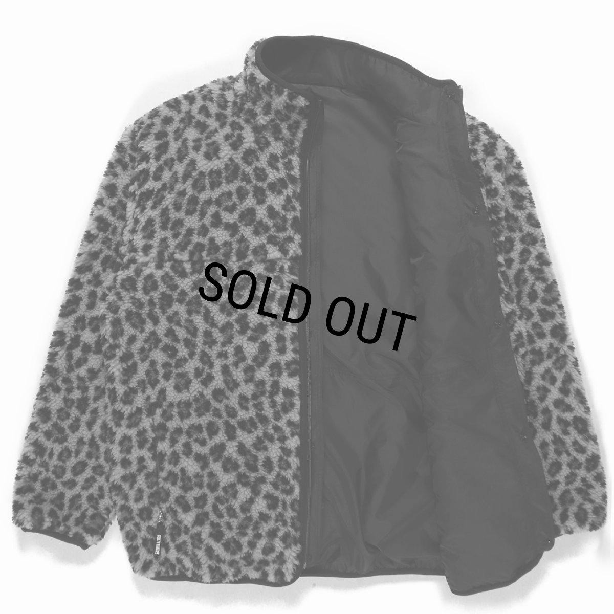画像2: WACKO MARIA/REVERSIBLE LEOPARD BOA FLEECE JACKET（GRAY）［リバーシブルレオパードボアフリースJKT-23秋冬］ (2)