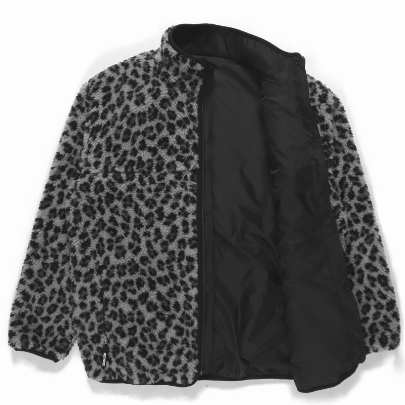 画像2: WACKO MARIA/REVERSIBLE LEOPARD BOA FLEECE JACKET（GRAY）［リバーシブルレオパードボアフリースJKT-23秋冬］