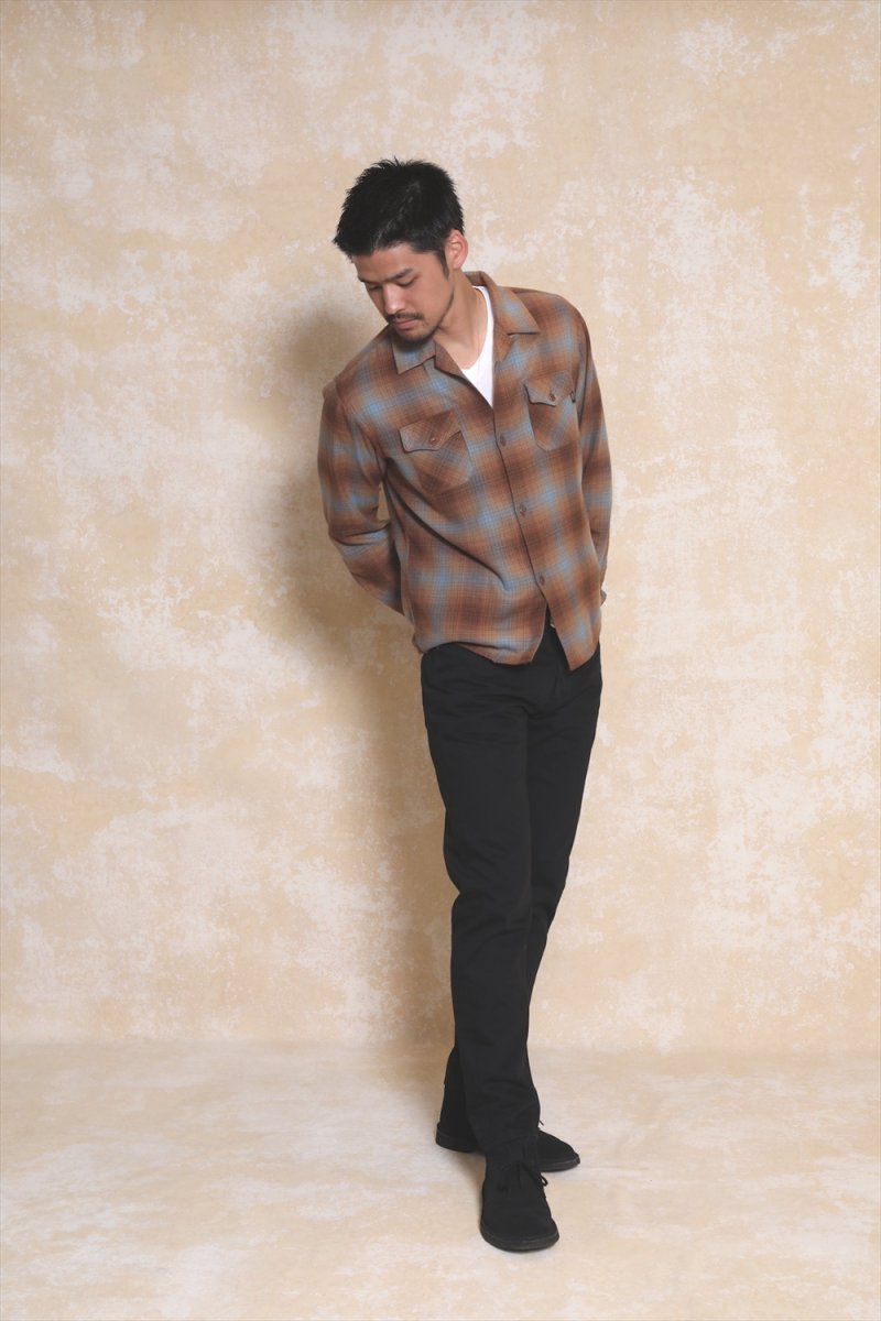 画像3: 【30%OFF】RATS/COTTON RAYON CHECK SHIRT（BROWN CHECK）［コットンレーヨンチェックシャツ-23秋冬］