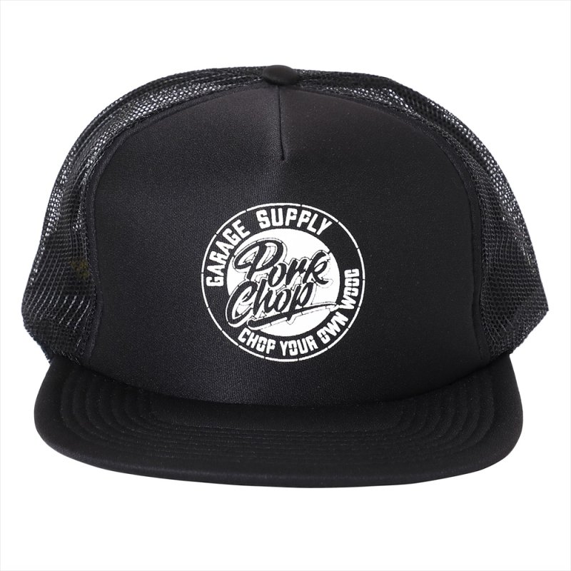 画像1: PORKCHOP/STENCIL CS MESH CAP（BLACK）［メッシュキャップ-23秋冬］
