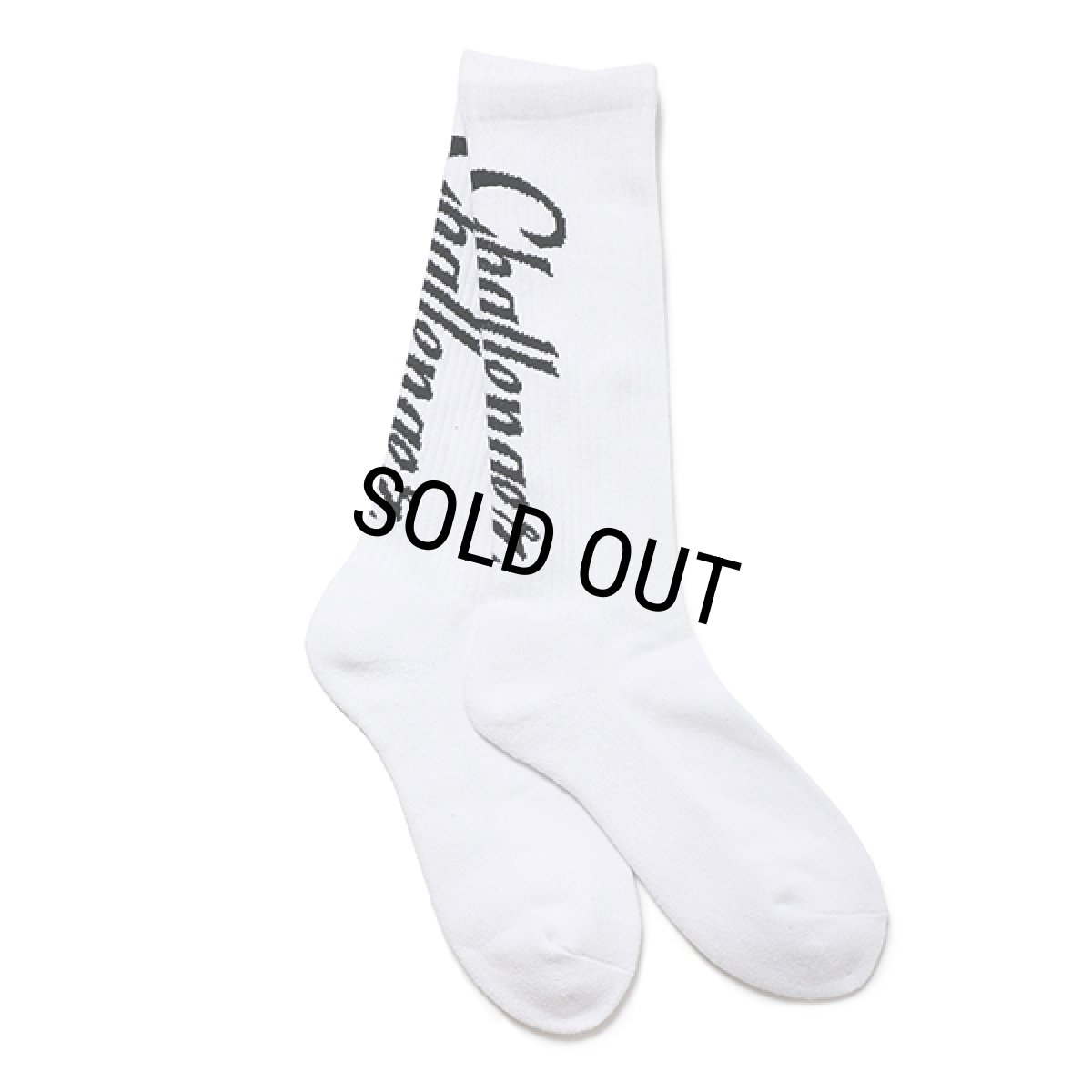 画像1: CHALLENGER/VERTICAL LOGO SOCKS（WHITE）［ヴァーティカルロゴソックス-24春夏］ (1)